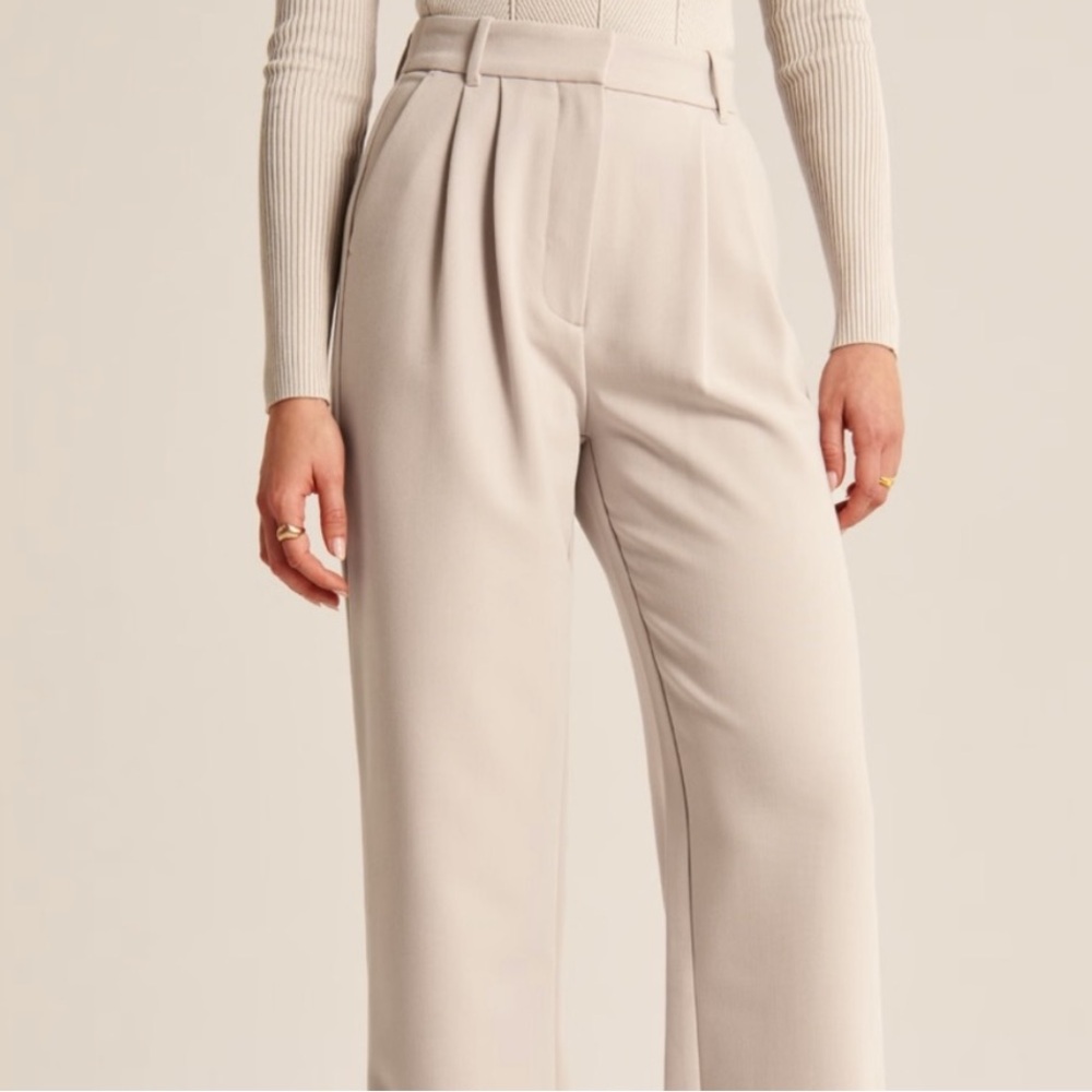 Abercrombie & Fitch Cream Wide Leg Pants